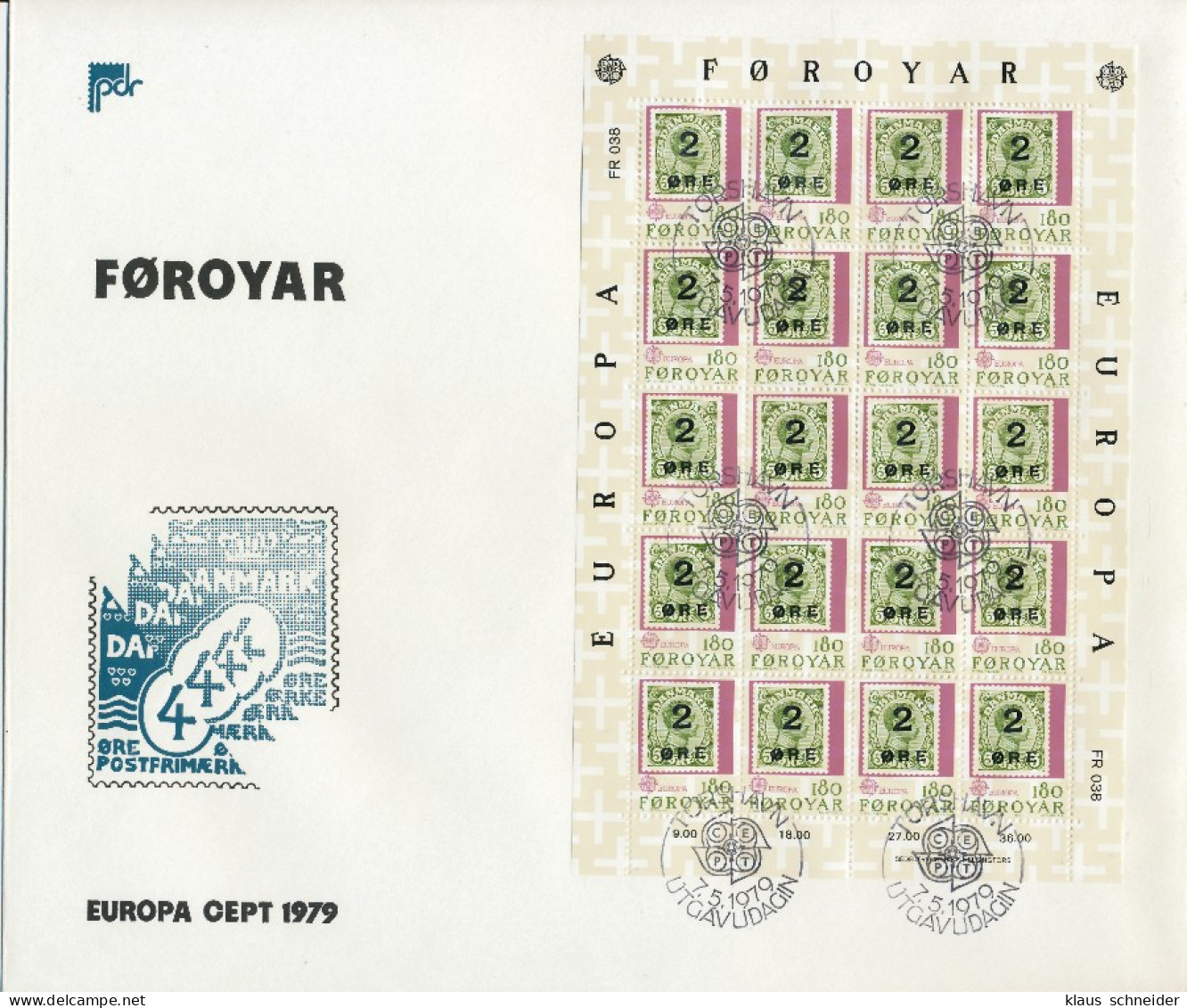 FÄRÖER 1979 Nr 43-44 Zentrisch Gestempelt FDC X558406 - Färöer Inseln