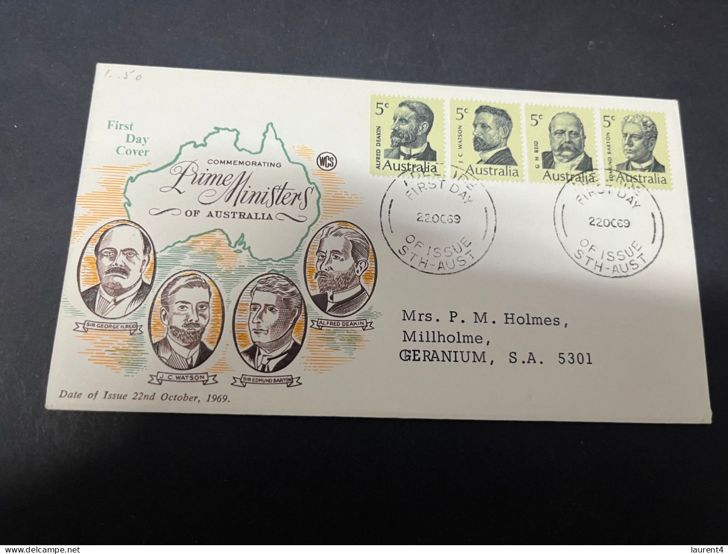 27-3-2024 (4 Y 12) Australia - 1969 - Prime Ministers - FDC