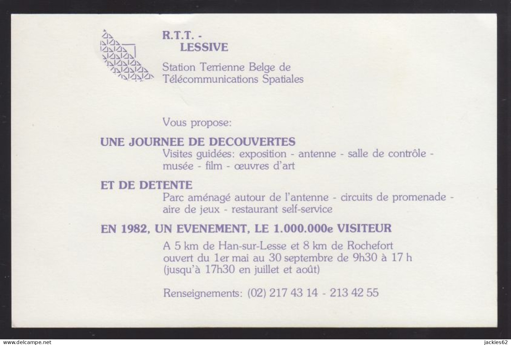 129122/ R.T.T.-LESSIVE, Station Terrienne Belge De Télécommunications Spatiales, 1982 - Publicidad