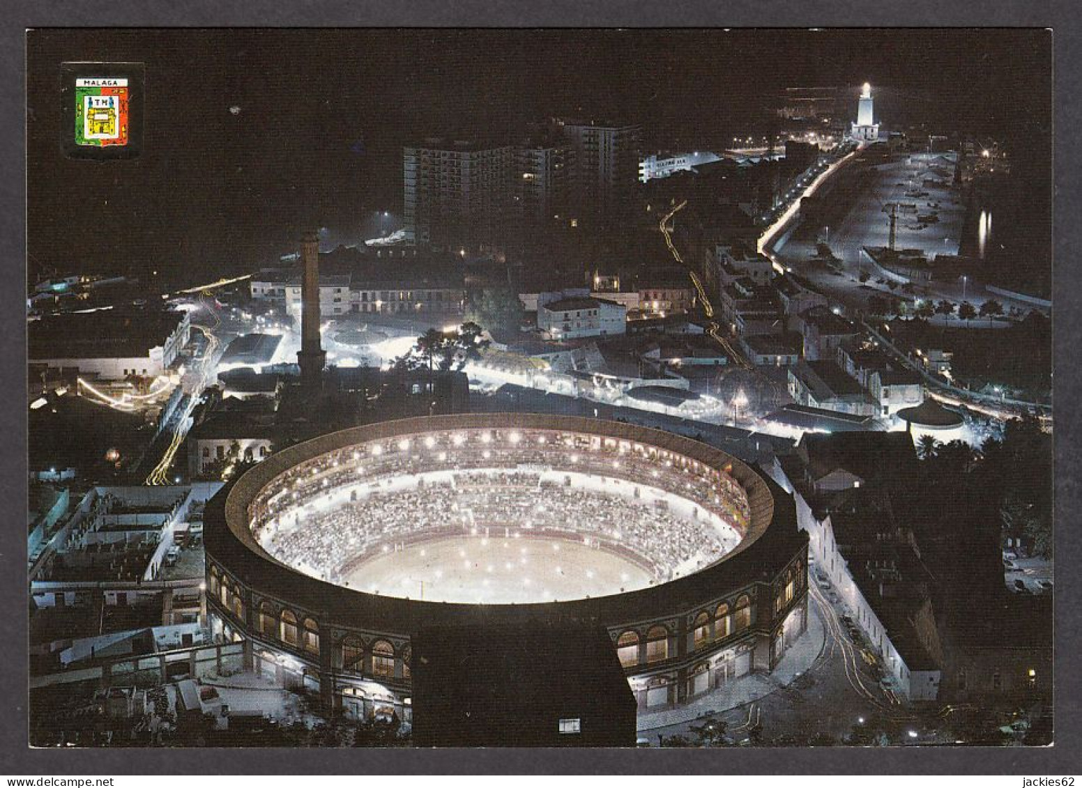 074822/ MÁLAGA, Plaza De Toros Y Farola, Nocturna  - Málaga