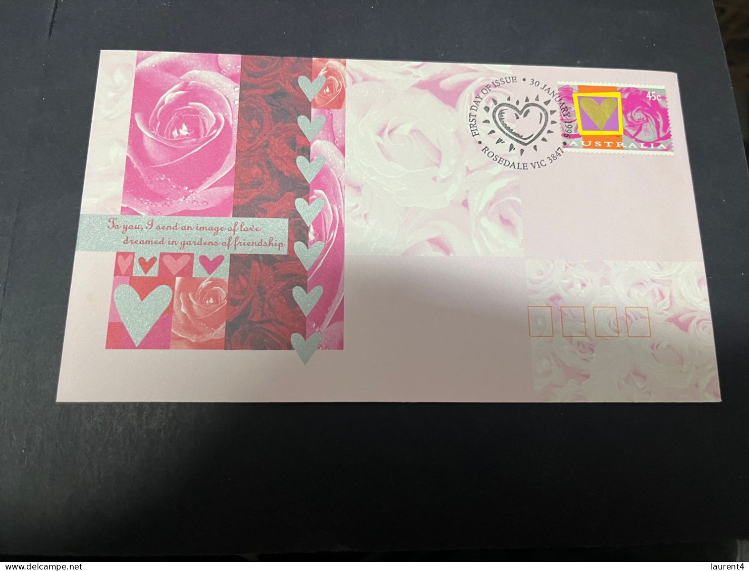 27-3-2024 (4 Y 12) Australia - 1996 - Valentine Day (Red Roses Love Flowers) - FDC