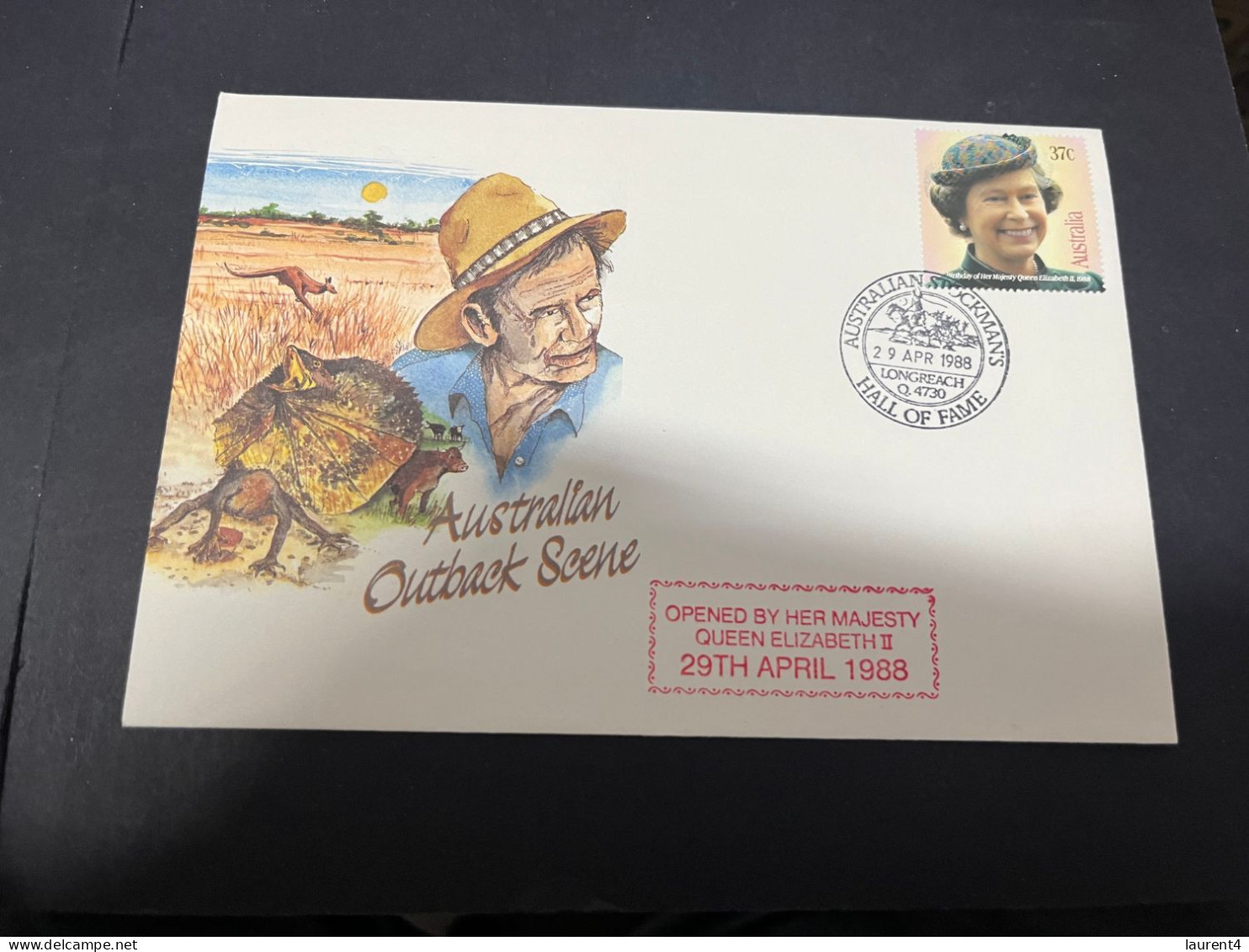 27-3-2024 (4 Y 12) Australia - 1988 - Australian Outback Scene (2 Covers) - Sobre Primer Día (FDC)