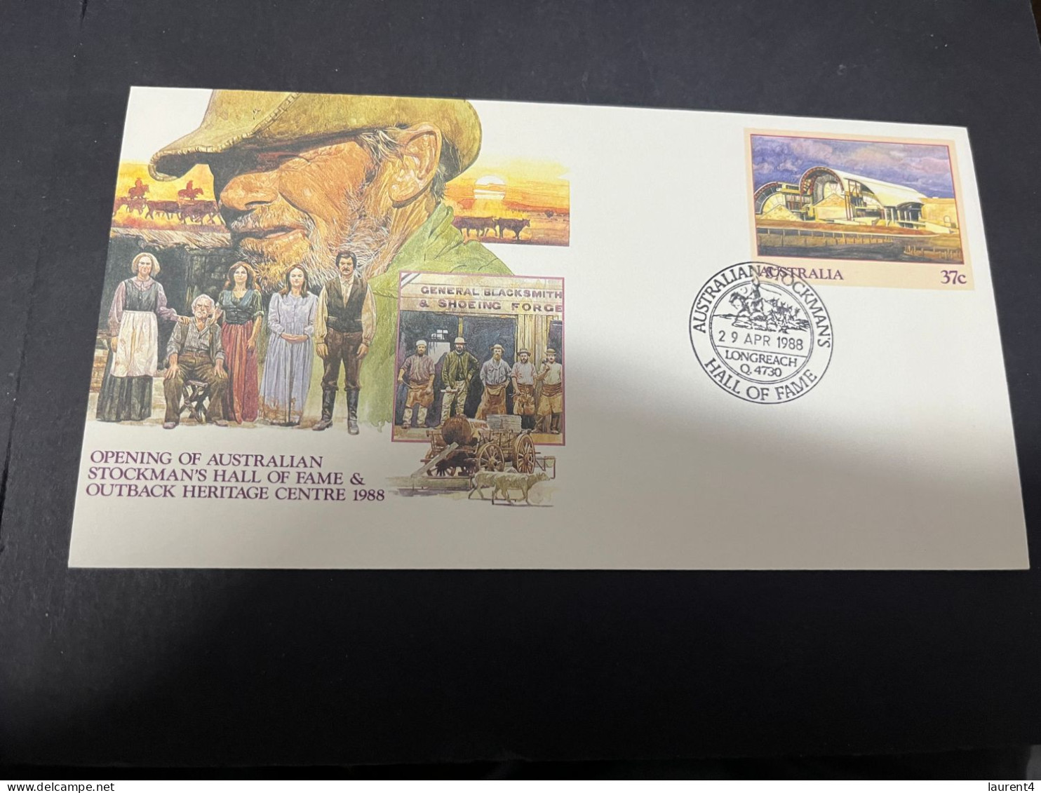 27-3-2024 (4 Y 12) Australia - 1988 - Australian Outback Scene (2 Covers) - Sobre Primer Día (FDC)