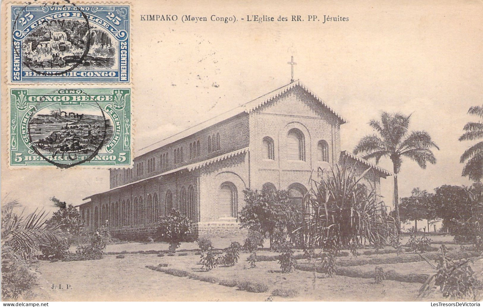 CONGO BELGE - Kimpako - L'eglise Des Rr Pp Jesuites - Moyen Congo -  Carte Postale Ancienne - Sonstige & Ohne Zuordnung