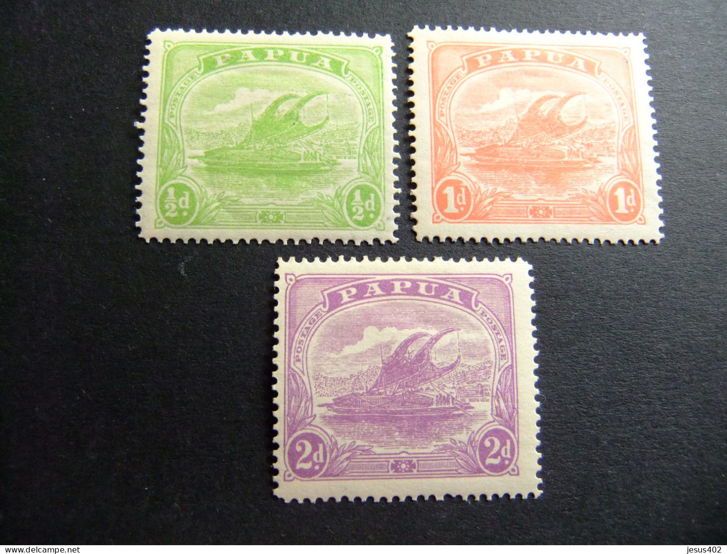 52 PAPUA NEW GUINEA PAPOUSIE 1911 / LAKATOI EN EL RIO MAMBARA YVERT 49 / 51 MH - Papúa Nueva Guinea