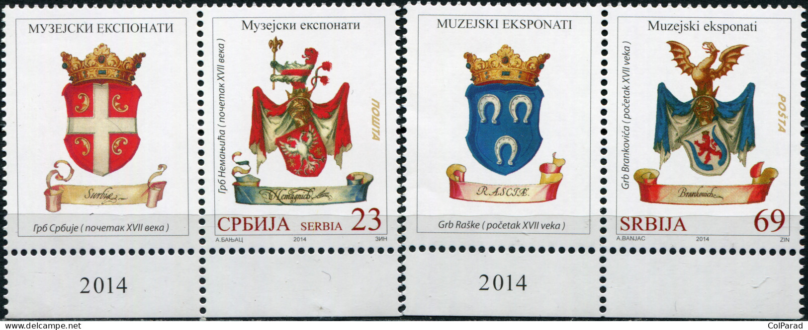 SERBIA - 2014 - SET OF 2 STAMPS AND 2 LABELS MNH ** - Coat Of Arms - Serbie