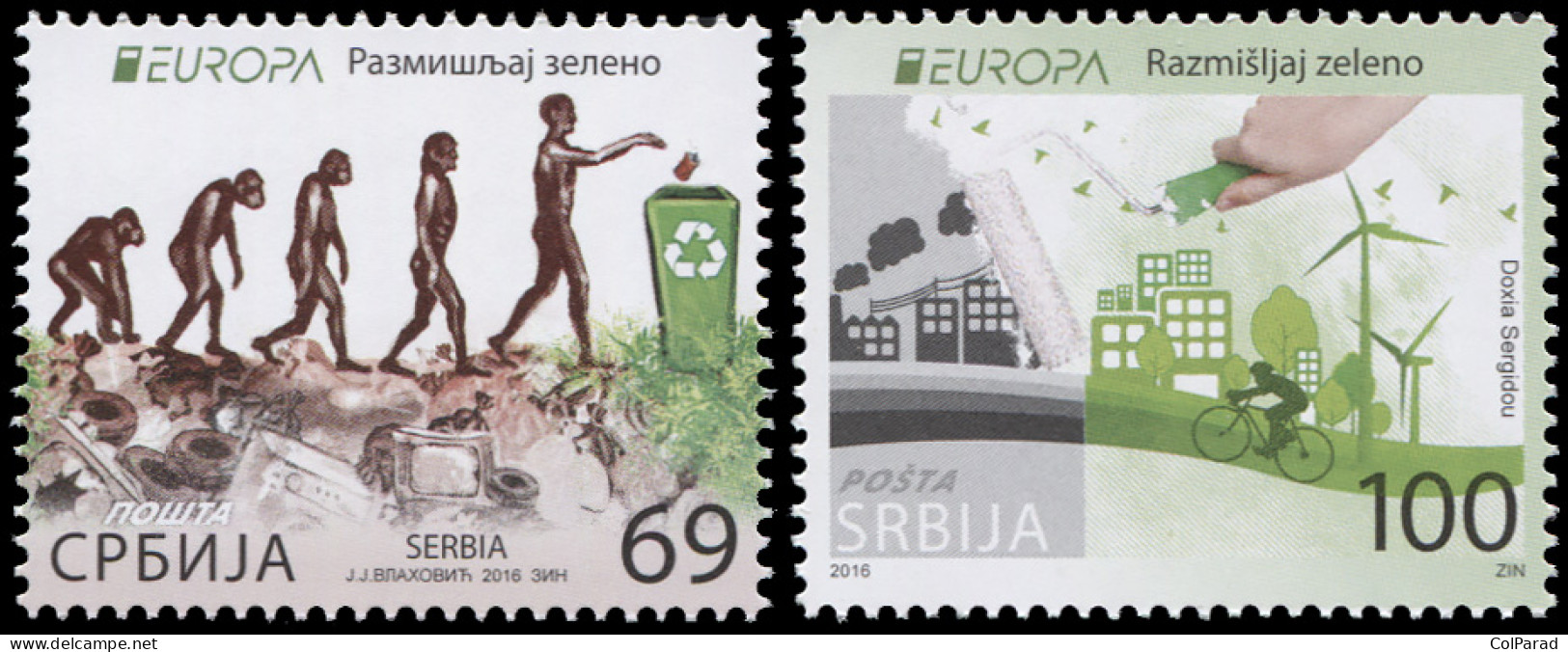 SERBIA - 2016 - SET OF 2 STAMPS MNH ** - EUROPA – Think Green - Serbie