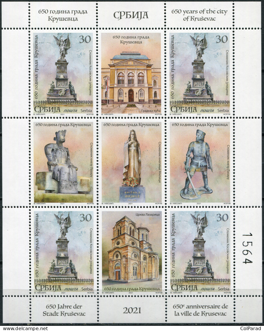 SERBIA - 2021 - M/S MNH ** - The 650th Anniversary Of The City Of Kruševac - Serbie