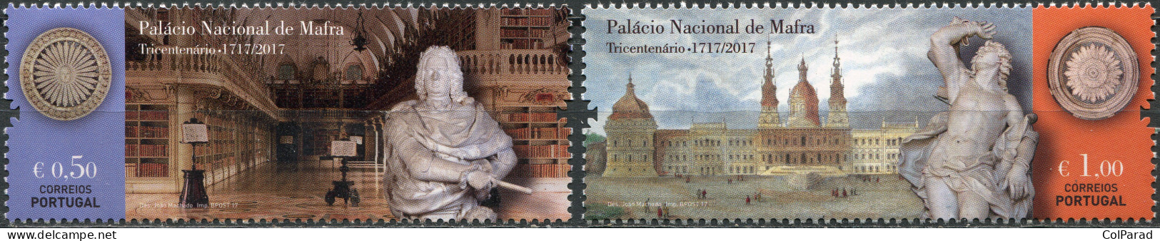 PORTUGAL - 2017 - SET OF 2 STAMPS MNH ** - National Palace Of Mafra - Ungebraucht