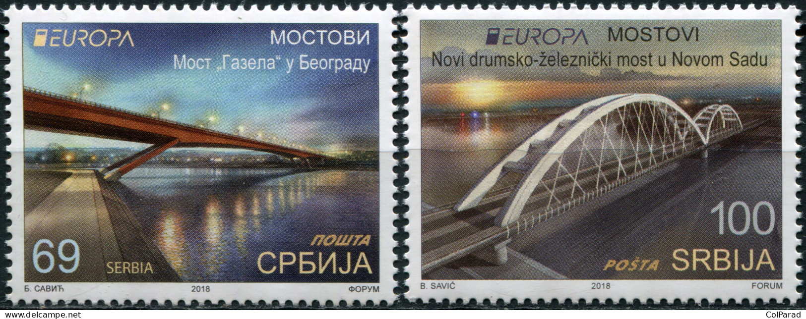 SERBIA - 2018 - SET OF 2 STAMPS MNH ** - Bridges - Serbie