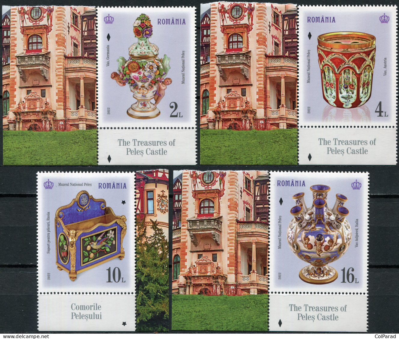 ROMANIA - 2022 - SET OF 4 STAMPS MNH ** - The Treasures Of Peleș Castle - Unused Stamps