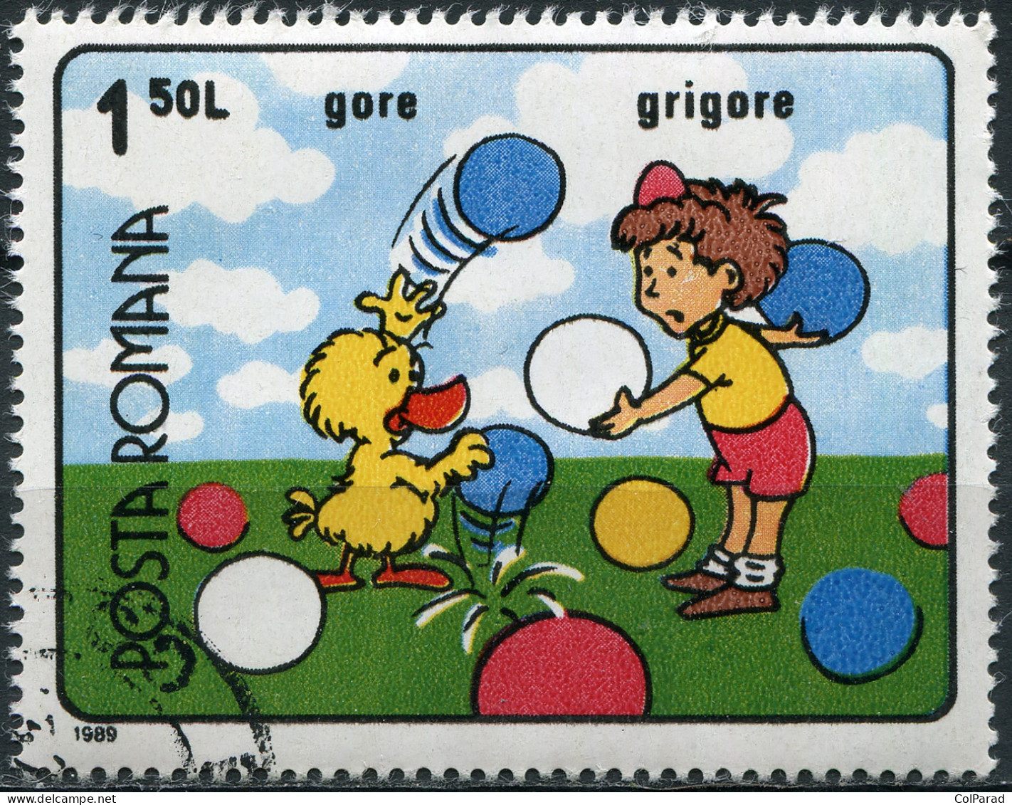 ROMANIA - 1989 - STAMP CTO - Cartoons "Gore And Grigore" - Ongebruikt