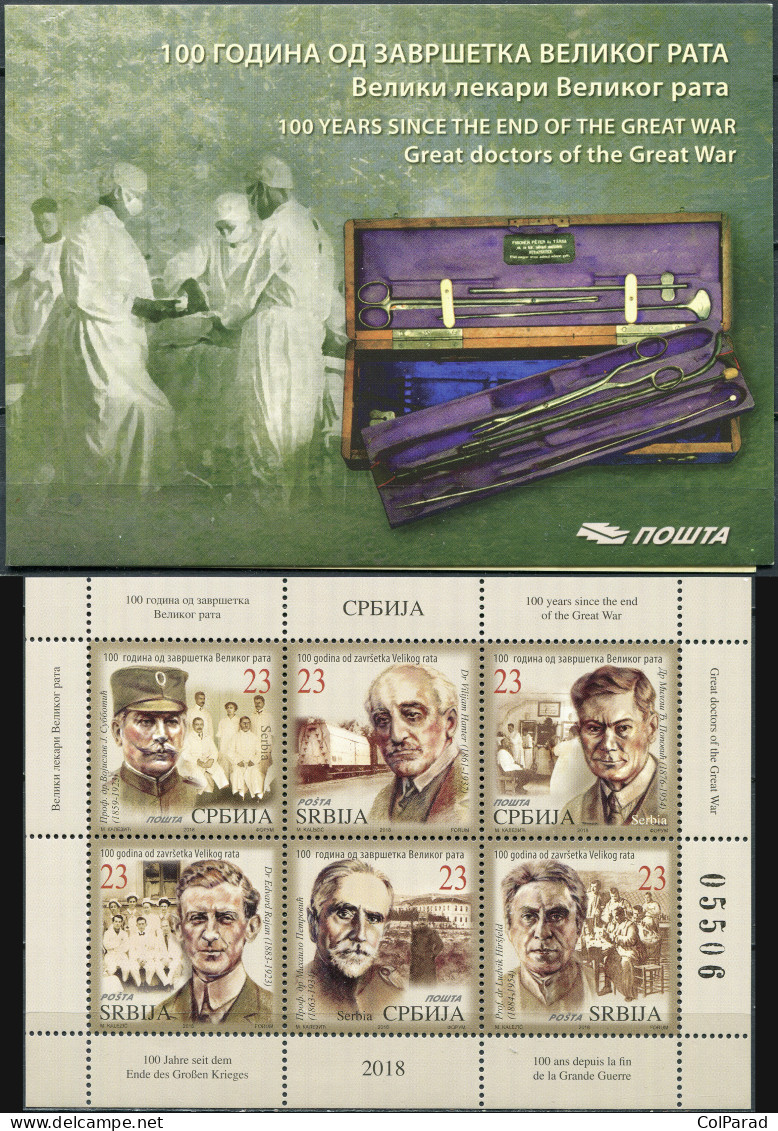 SERBIA - 2018 -  STAMPPACK MNH ** - Famous Doctors Of The First World War - Serbia