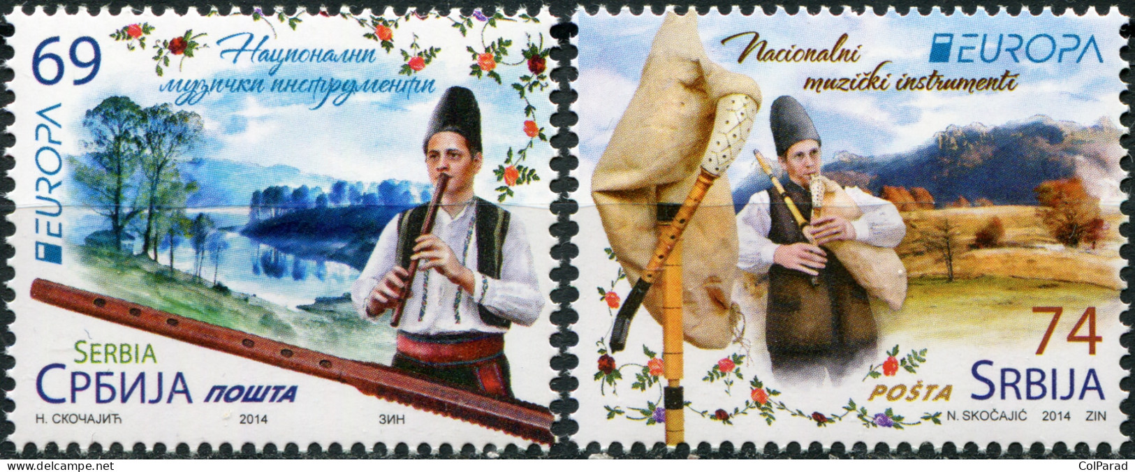 SERBIA - 2014 - SET OF 2 STAMPS MNH ** - Musical Instruments - Serbia