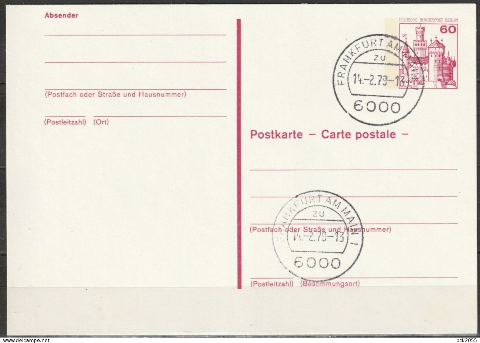 Berlin Ganzsache 1979 Mi.-Nr. P110  Tagesstempel FRANKFURT 14.2.79  ( PK 565 ) - Postkaarten - Gebruikt