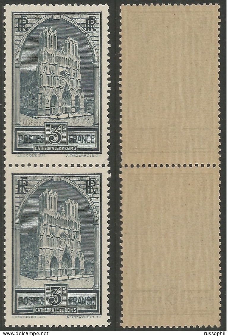 FRANCE - PAIR Yv #259 TYPE I  - BIEN CENTRE, GOMME ORIGINALE (**) - WELL CENTERED, ORIGINAL GUM (MNH) - Nuovi