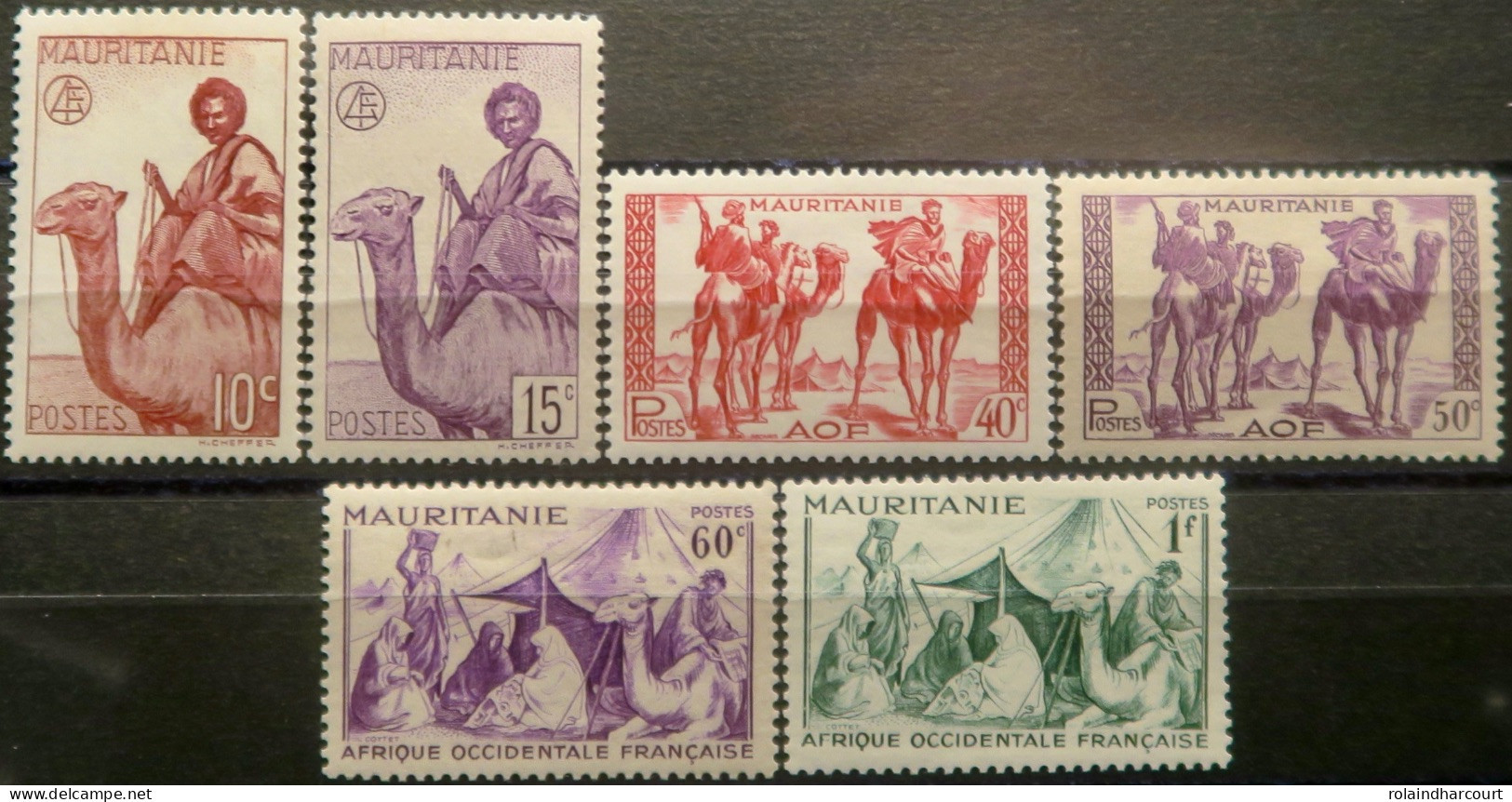 LP3972/415 - 1943/1944 - COLONIES FRANÇAISES - MAURITANIE - SERIE COMPLETE - N°125 à 130 NEUFS* - Unused Stamps