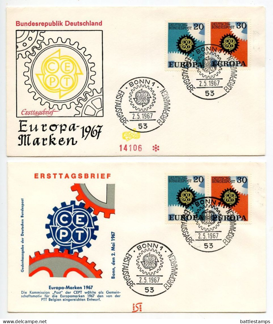 Germany, West 1967 4 FDCs Scott 969-970 Europa - 1961-1970