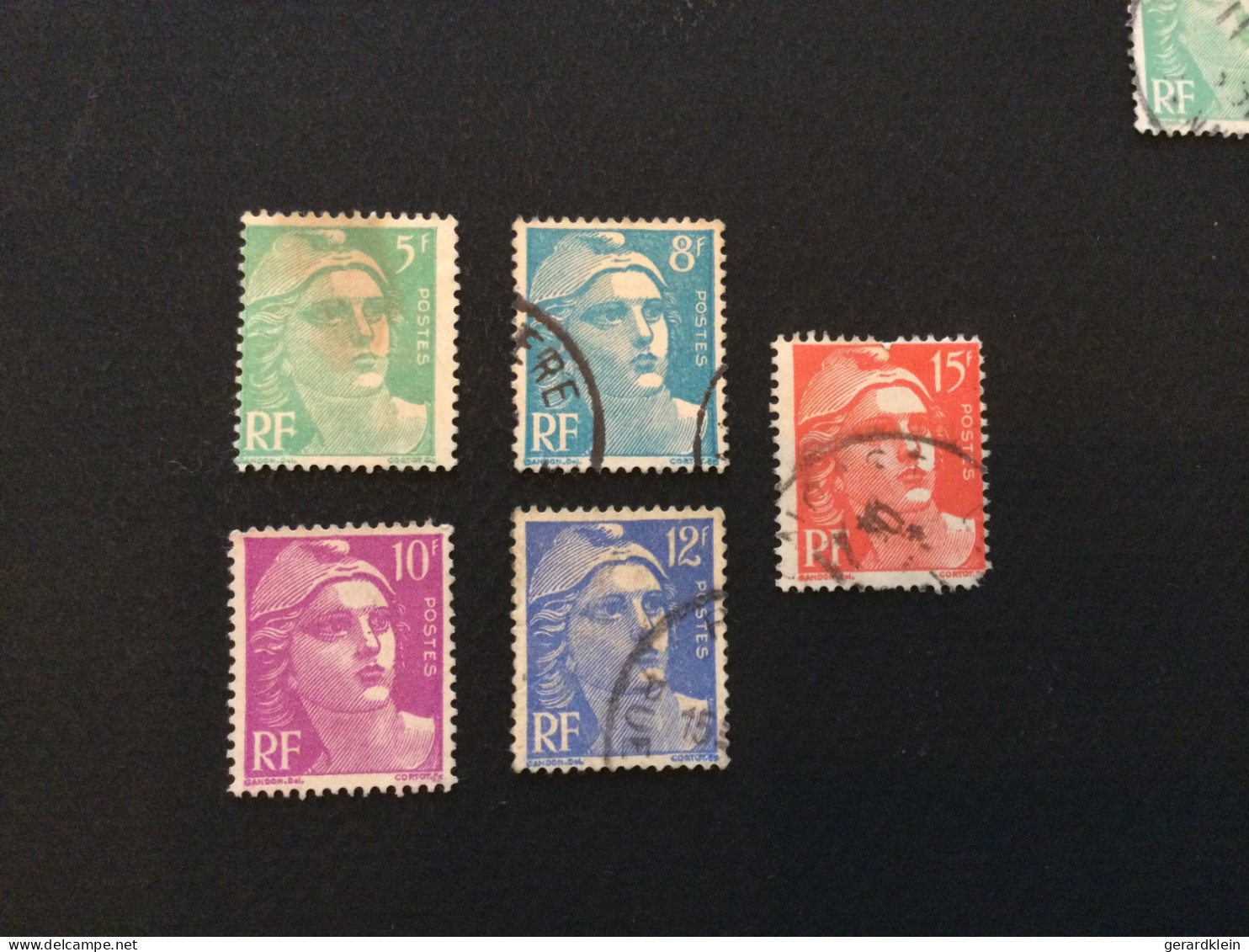 Num. 809 (5Fr)- 810 (8Fr)-811(10Fr)- 812 (12Fr)- 813 (15Fr) Type Marianne De Gandon - Used Stamps