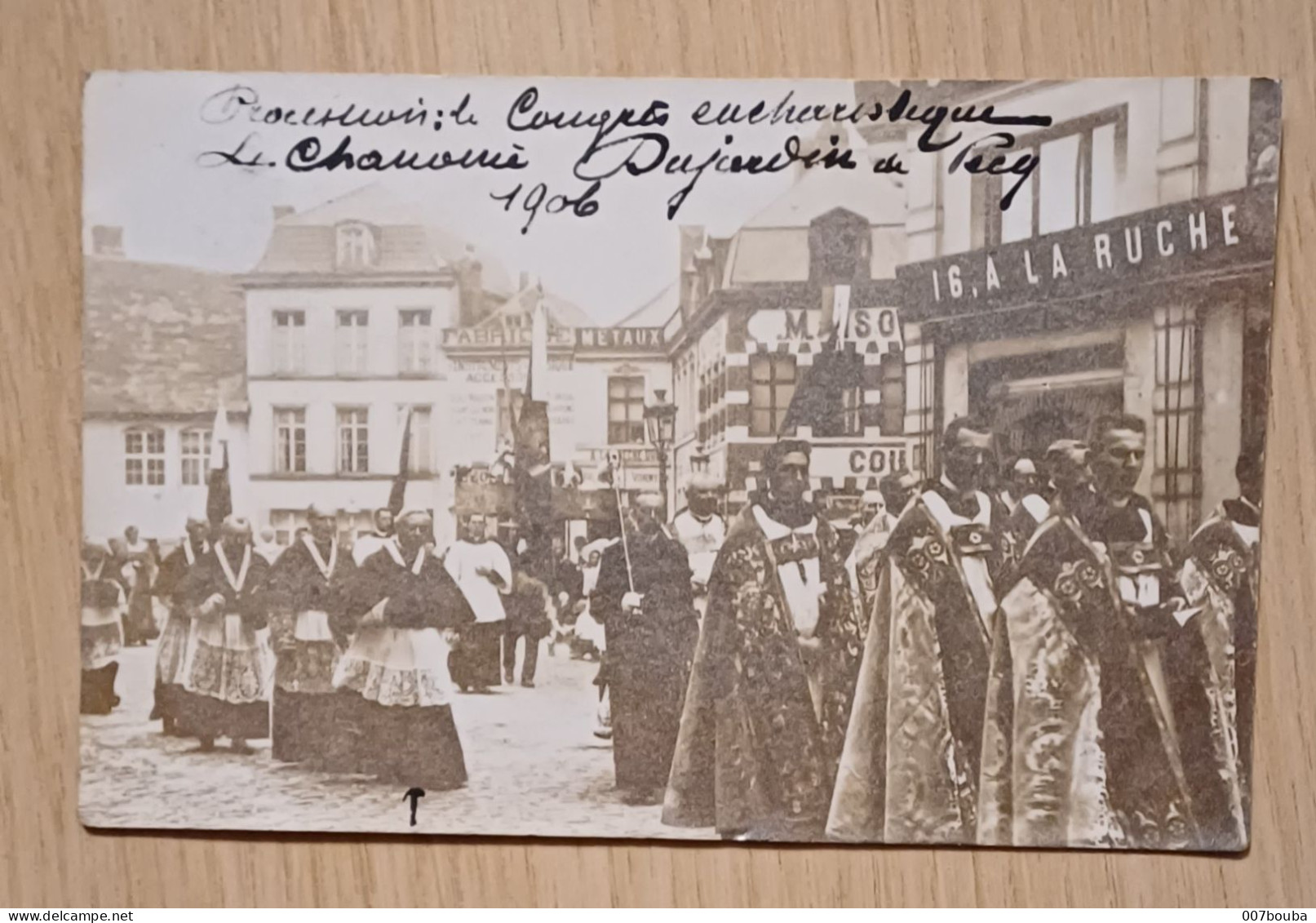 PECQ / CONGRÈS EUCHARISTIQUE 1906 / CHANOINE DUJARDIN /  CARTE  PHOTO VOYAGEE - Pecq