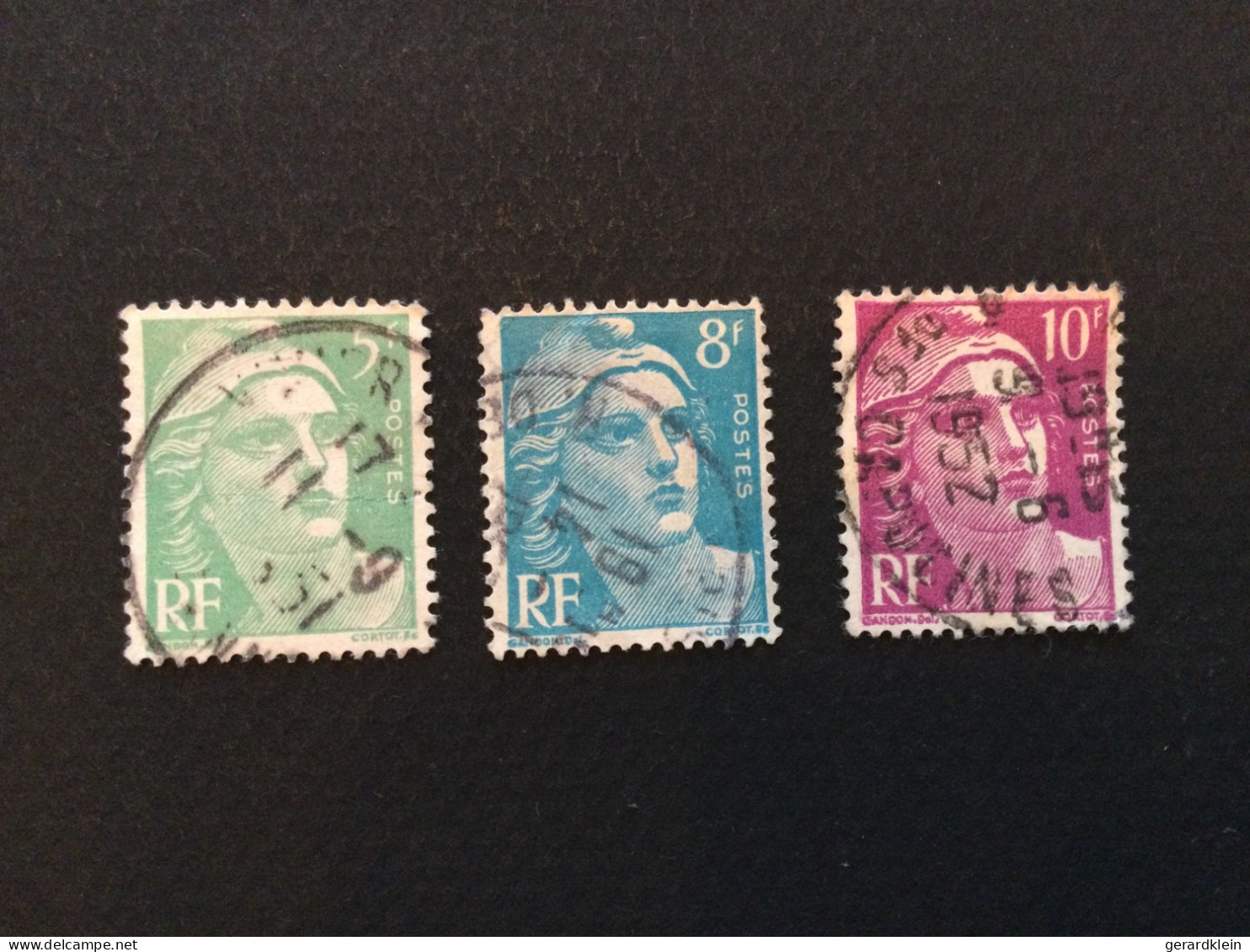 Num. 809 (5Fr)-  810 (8Fr)-811(10Fr) Type Marianne De Gandon - Used Stamps