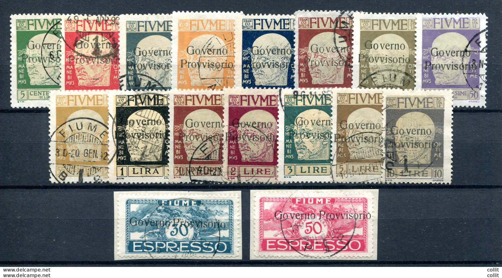 Fiume - Governo Provvisorio N. 149/163 + Espressi N. 5/6 Serie Usata - Andere & Zonder Classificatie