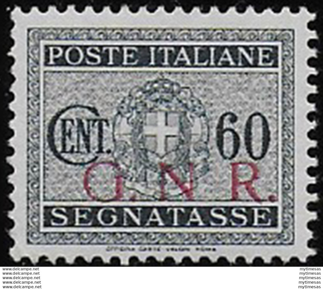 1943 Repubblica Sociale Segnatasse 60c. Brescia I Var MNH Sassone N. 54/Ieaa - Autres & Non Classés