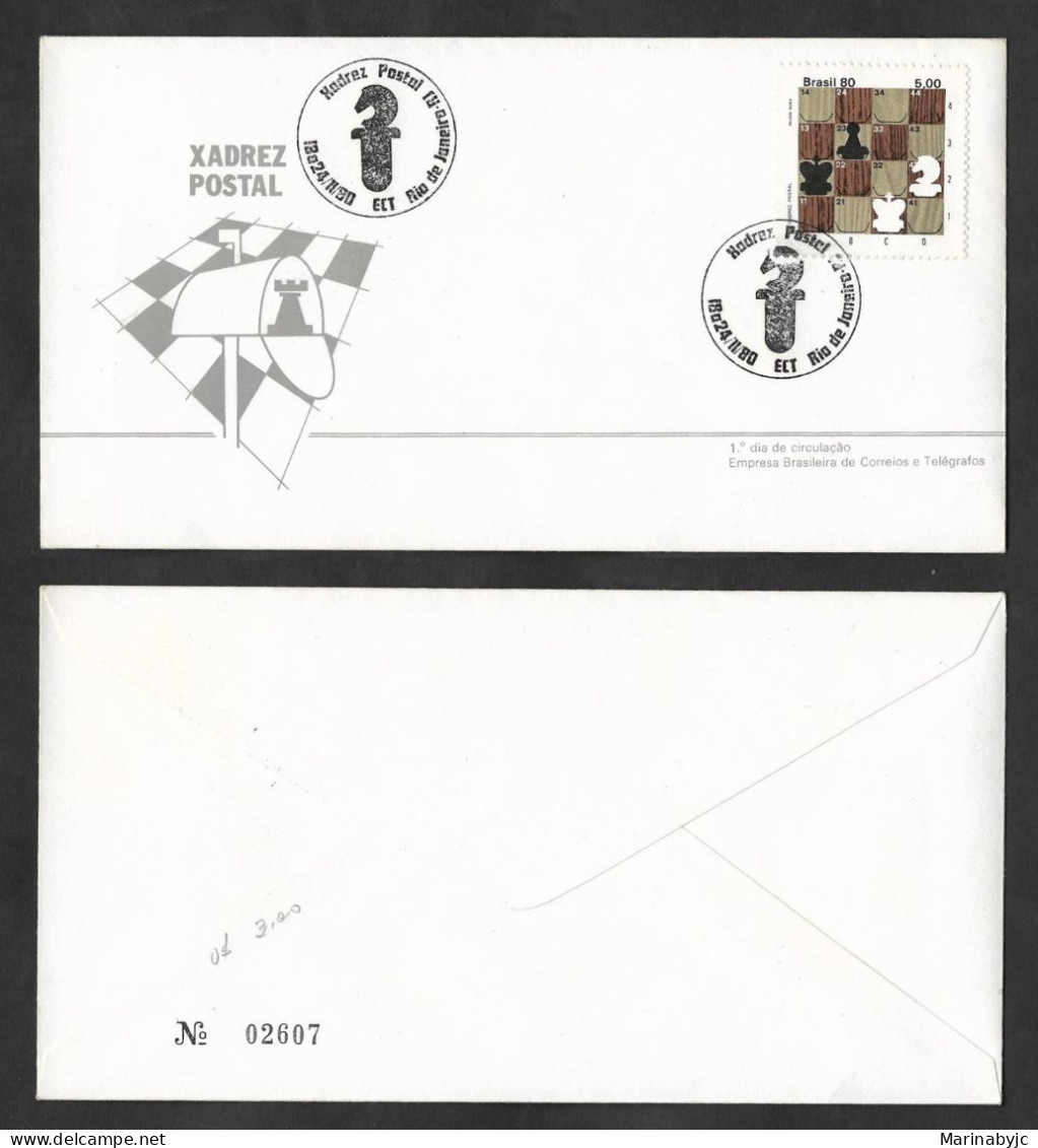 SE)1990 BRAZIL, CHESS, GAME PIECES, FDC - Usati