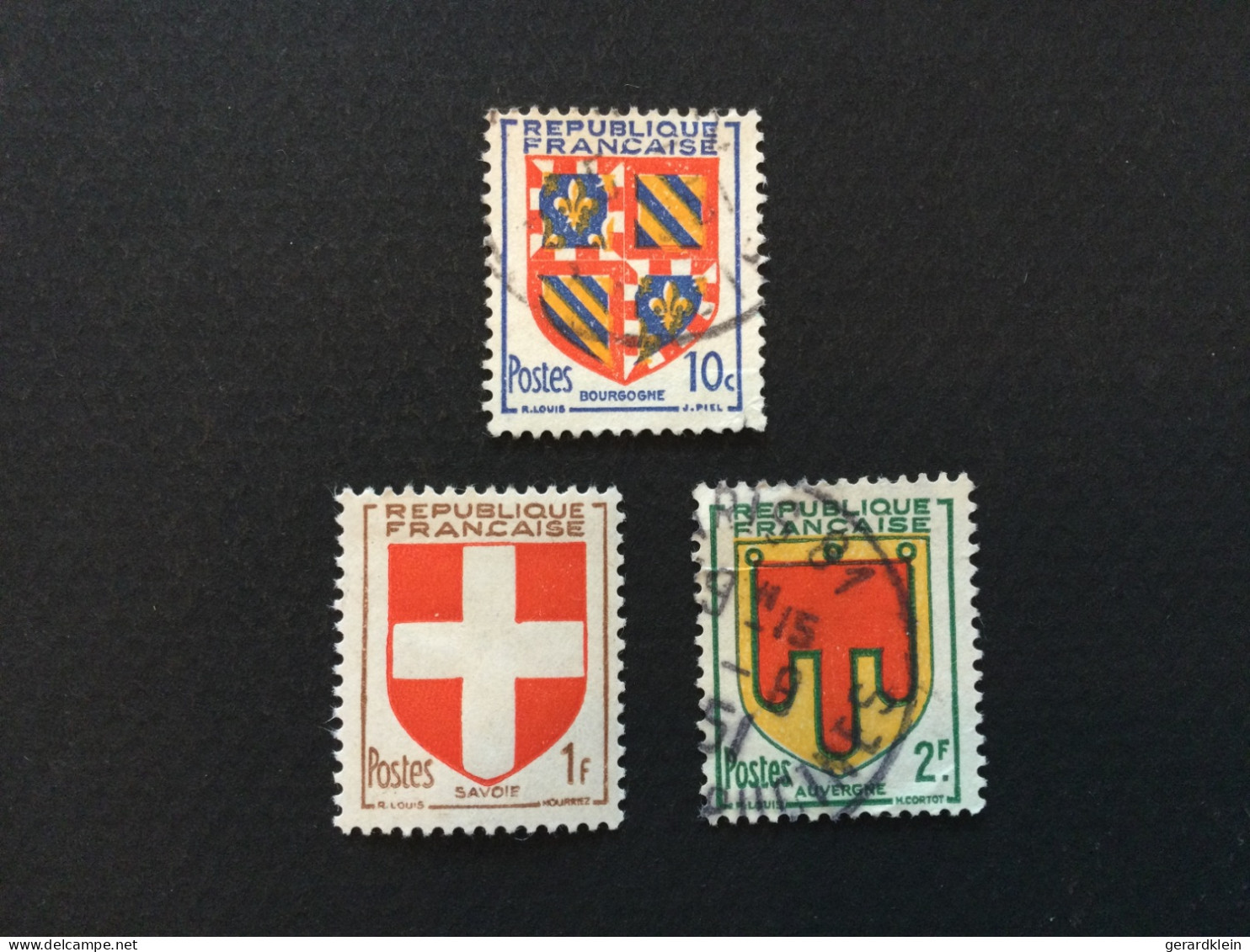 Num. 834(10c)Bourgogne - 836(1Fr)Savoie Et 837(2Fr)Auvergne - Used Stamps