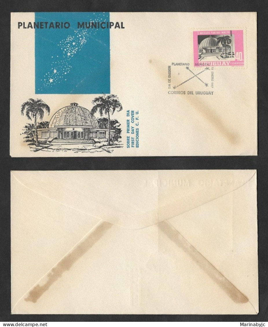 SE)1967 URUGUAY, 10TH ANNIVERSARY OF THE MUNICIPAL PLANETARIUM, FDC - Uruguay