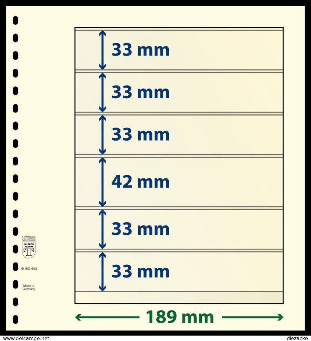 Lindner T - Blanko Blätter 802603P (10er Packung) Neu ( - Vírgenes