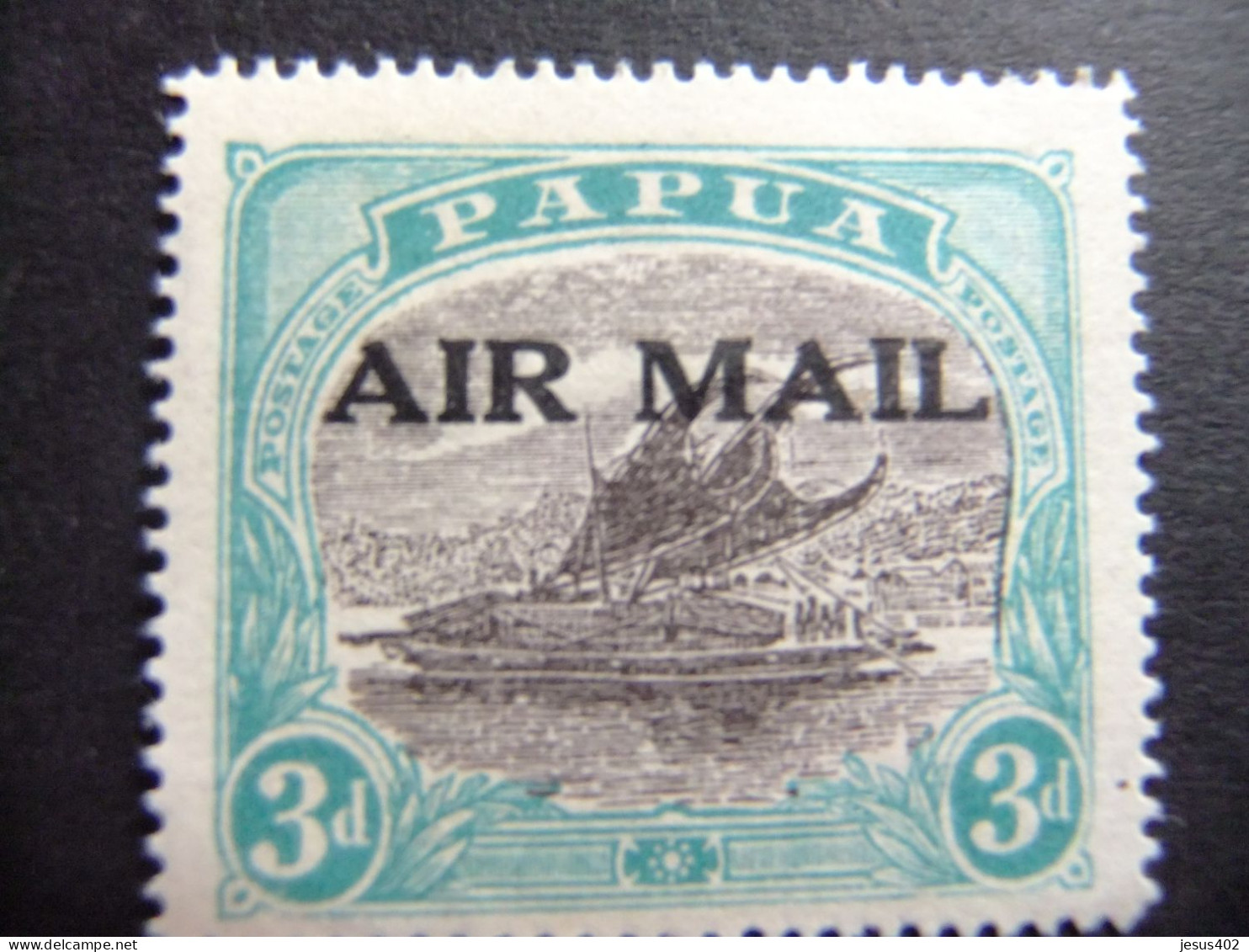 52 PAPUA NEW GUINEA PAPOUSIE 1930 / LAKATOI EN EL RIO MAMBARA ( AIR MAIL ) YVERT PA 1 MH - Papúa Nueva Guinea