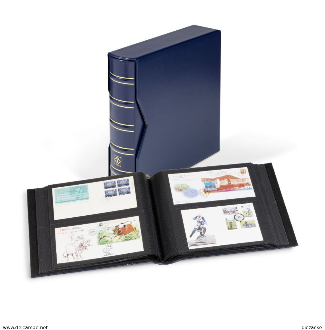 Leuchtturm Album Für 200 FDC's Oder Briefe DIN Lang, Blau 354422 Neu ( - Reliures Et Feuilles