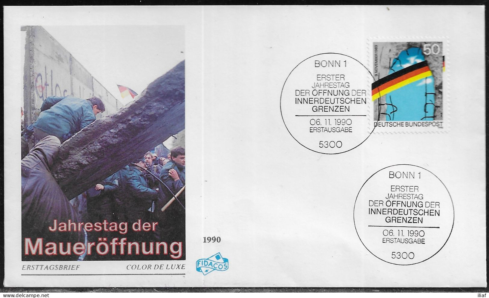 Germany. FDC Mi. 1481I.  First Anniversary Of Opening Of Berlin Wall.  FDC Cancellation On Cachet Special Envelope - 1981-1990