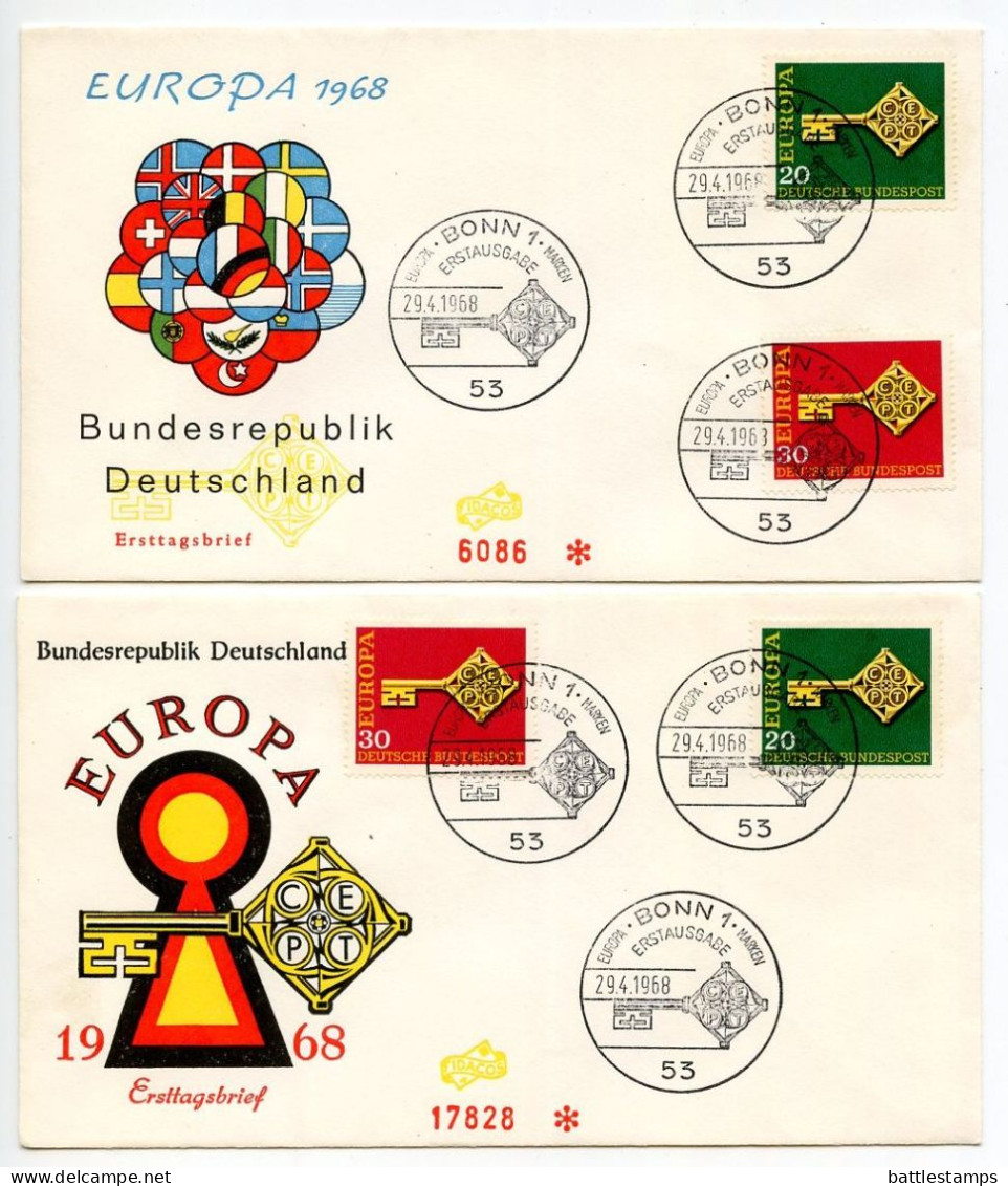 Germany, West 1968 2 FDCs Scott 983-984 Europa - 1961-1970