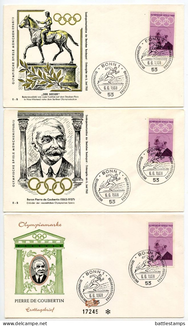 Germany, West 1968 7 FDCs Scott 986, B434-B437 19th Olympic Games In Mexico City - 1961-1970