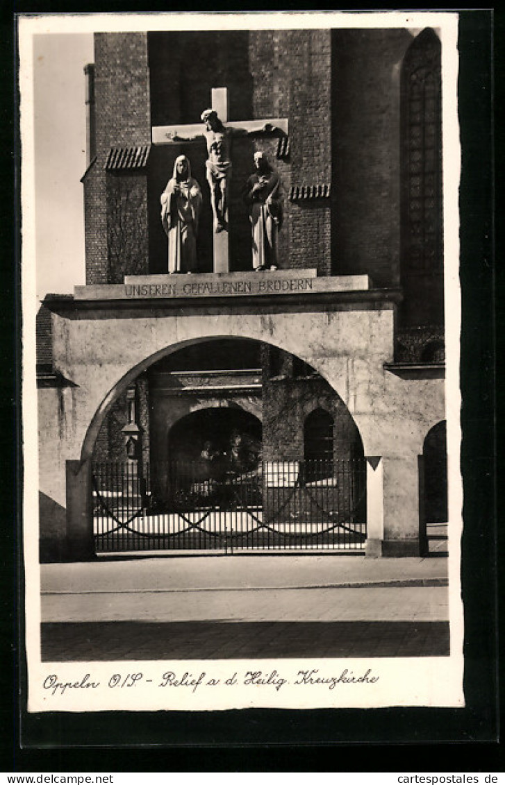 AK Oppeln, Relief An Der Heilig-Kreuzkirche  - Schlesien