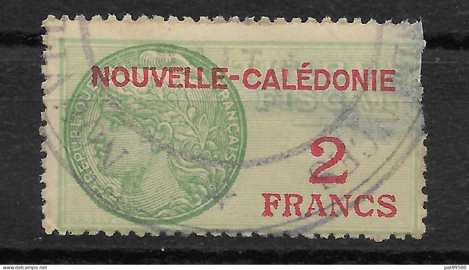 NOUVELLE CALEDONIE - France Surchargé En Rouge  / 2 Francs Vert- Jaune Oblitéré /  Peu Courant - Autres & Non Classés