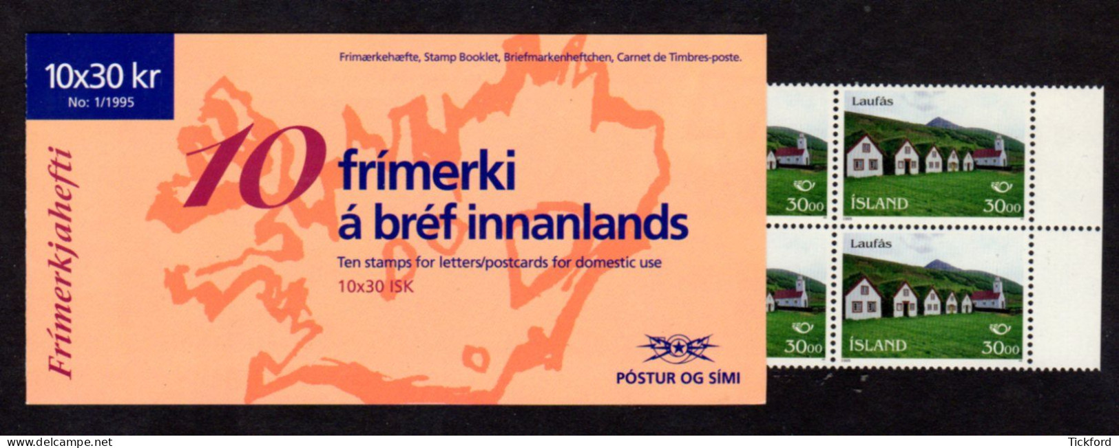 ISLANDE 1995 - Carnet Yvert C779 - Facit H25 - Booklet - NEUF** MNH - Norden, Tourisme - Carnets