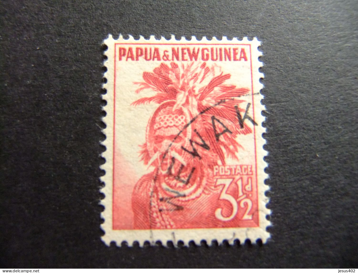 52 PAPUA NEW GUINEA / PAPOUASIE / NUEVA GUINEA / 1952 PEINADO LOCAL YVERT 6 FU - Papoea-Nieuw-Guinea