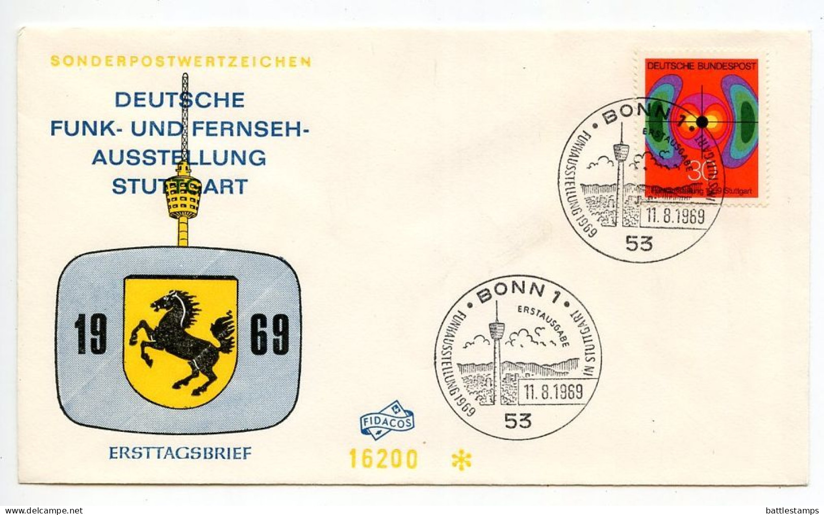 Germany, West 1969 FDC Scott 1005 German Radio Exhibition In Stuttgart - 1961-1970