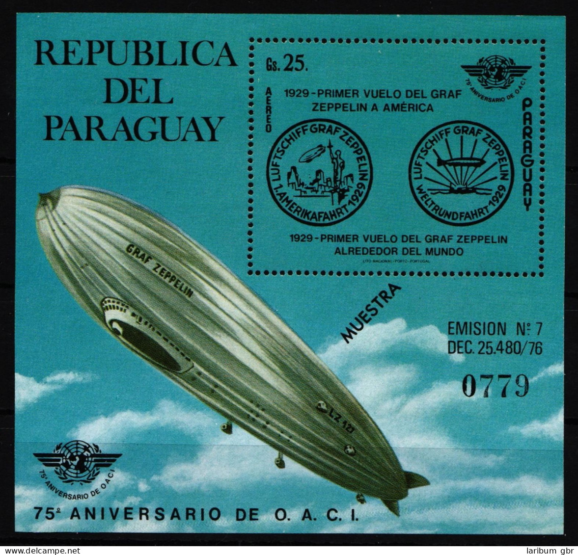 Paraguay Block 334 Postfrisch Zeppelin #IY370 - Paraguay