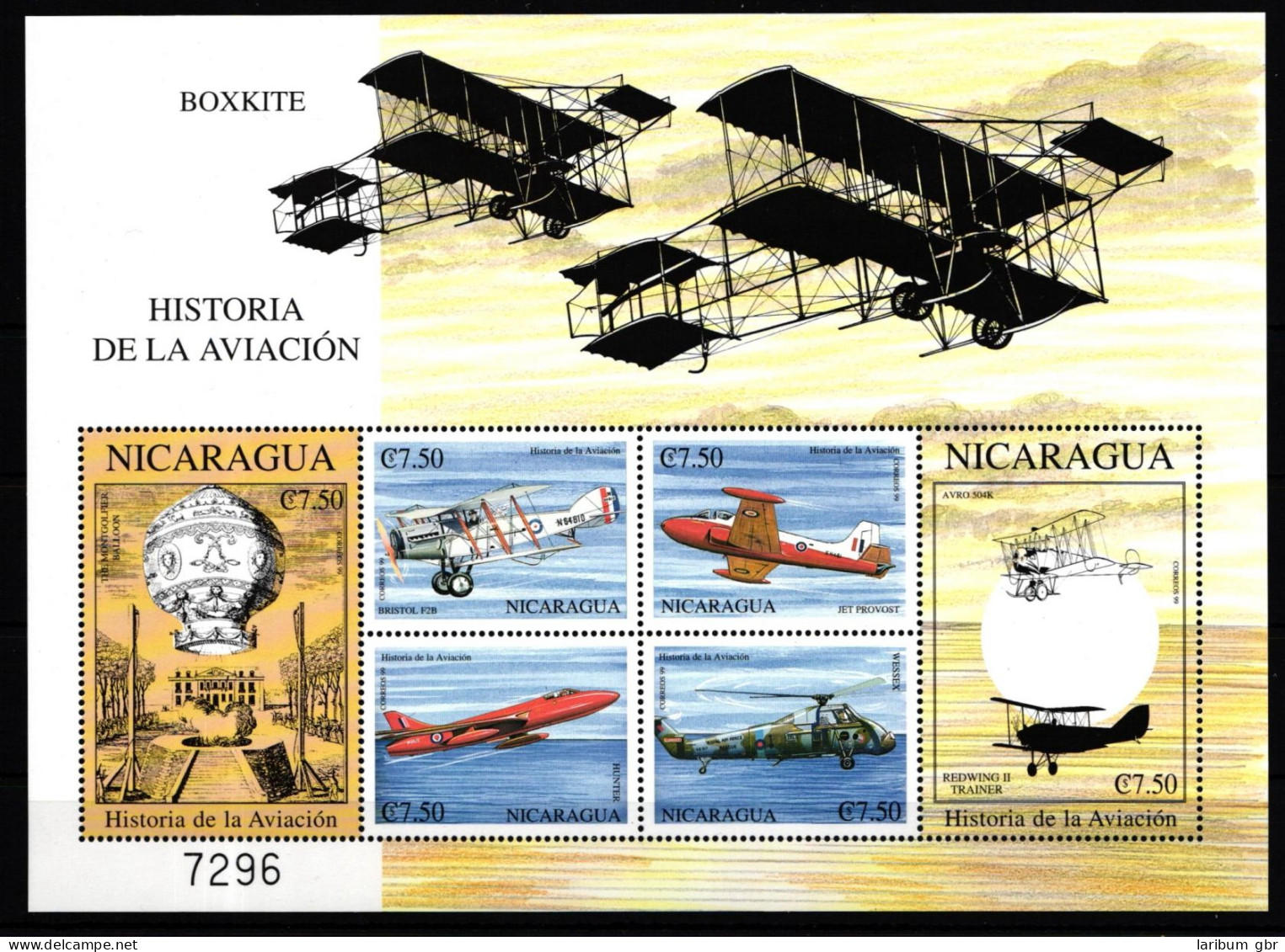 Nicaragua Kleinbogen Mit 4134-4139 Postfrisch Luftfahrt #IY375 - Nicaragua