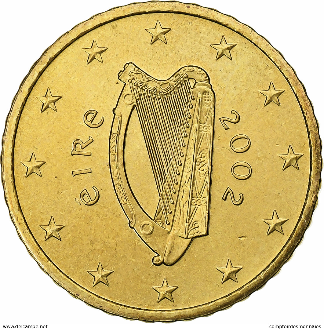 République D'Irlande, 50 Euro Cent, 2002, Sandyford, SUP, Laiton, KM:37 - Irlande