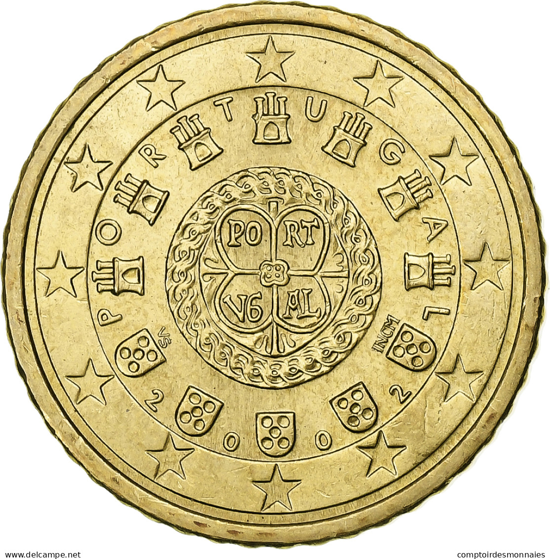 Portugal, 50 Euro Cent, 2002, Lisbonne, SUP, Laiton, KM:745 - Portogallo