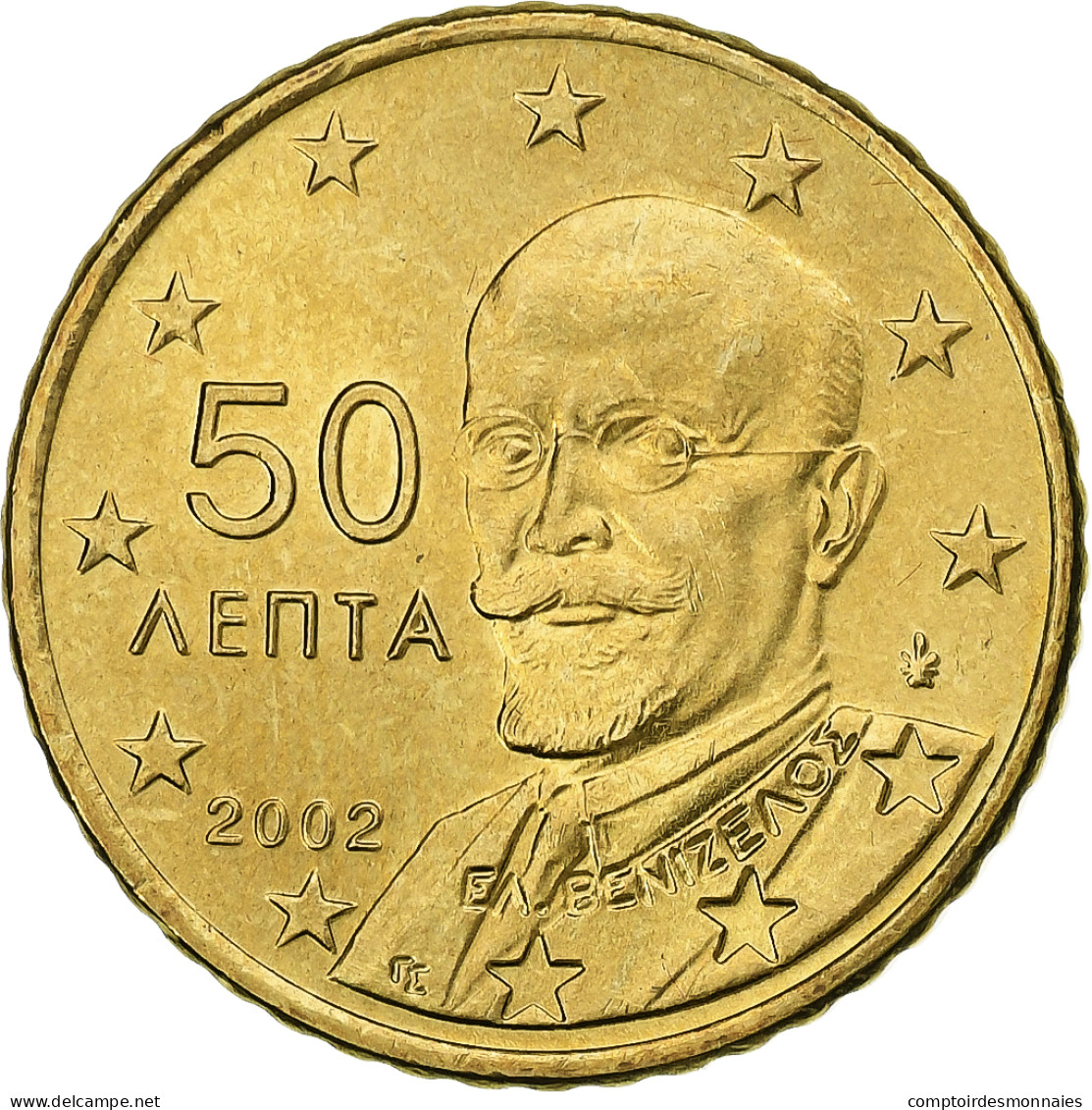 Grèce, 50 Euro Cent, 2002, Athènes, SUP, Laiton, KM:186 - Greece