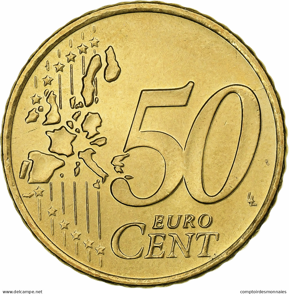Grèce, 50 Euro Cent, 2002, Athènes, SUP, Laiton, KM:186 - Griekenland