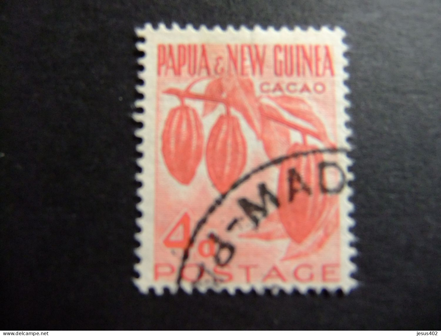 52 PAPUA NEW GUINEA / PAPOUASIE / NUEVA GUINEA / 1958 - 64 PLANTA De CACAO YVERT 21 FU - Papúa Nueva Guinea