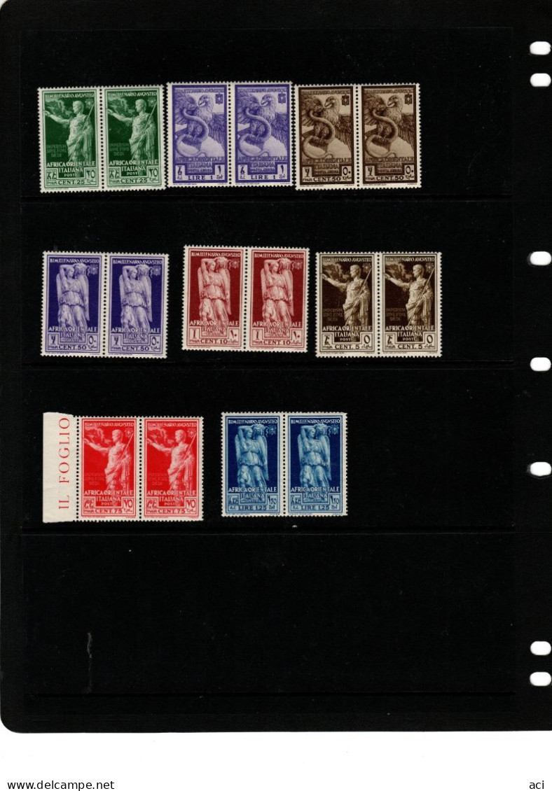 Africa Orientale Italiana S 21-26  1938 Virgil Birth Bimillenary Pair,mint Never Hinged - Italian Eastern Africa