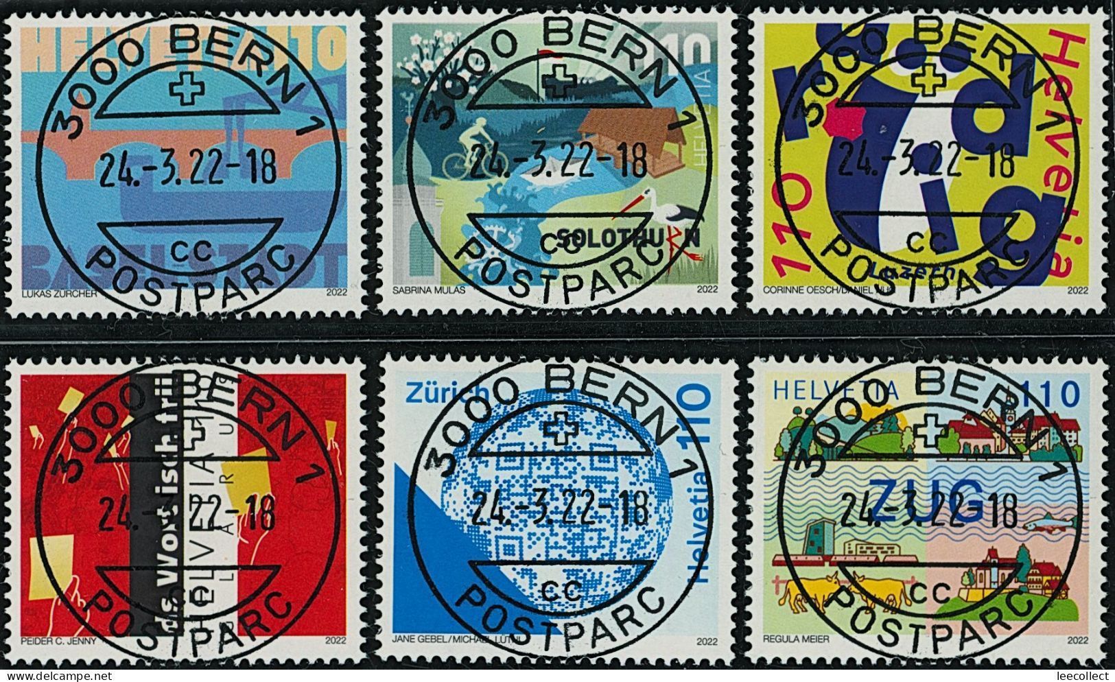 Suisse - 2022 - Kanton - Schweiz - Ersttag Voll Stempel ET - Oblitérés